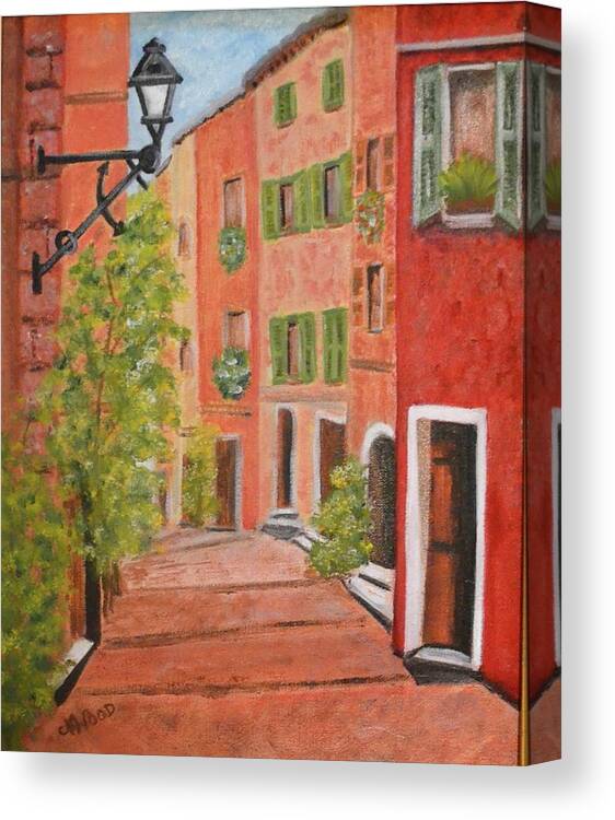 France Canvas Print featuring the painting French Alley by Nancy Sisco