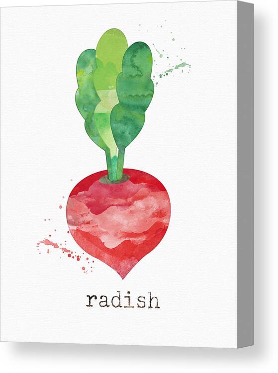 Radish Canvas Print featuring the painting Fresh Radish by Linda Woods