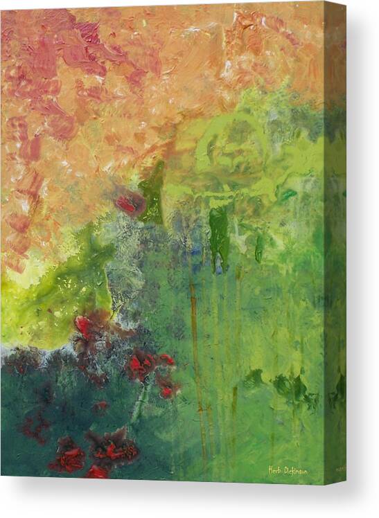 Abstract Canvas Print featuring the painting Gardens Edge by Herb Dickinson