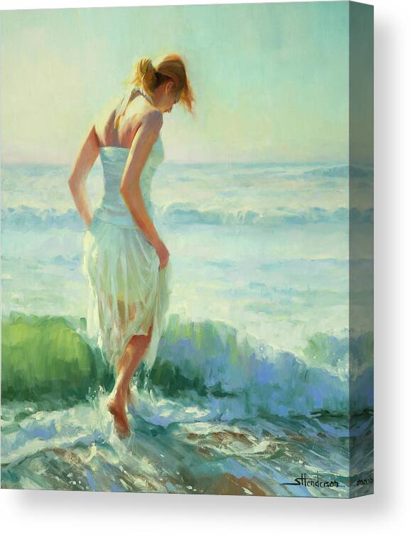 Seashore Canvas Print featuring the painting Gathering Thoughts by Steve Henderson