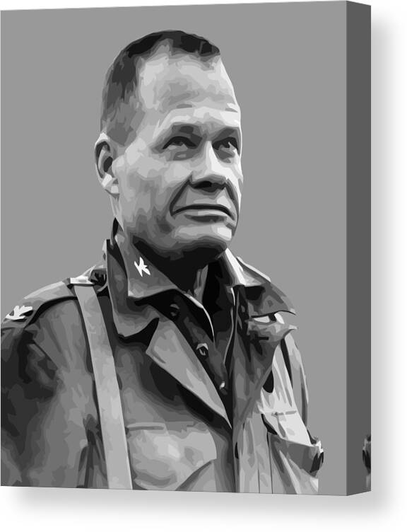 Chesty Puller Canvas Print featuring the painting General Lewis Chesty Puller by War Is Hell Store