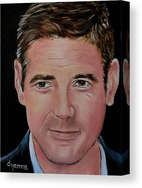 Celebrity Canvas Print featuring the painting George Clooney Celebrity Painting by Dyanne Parker