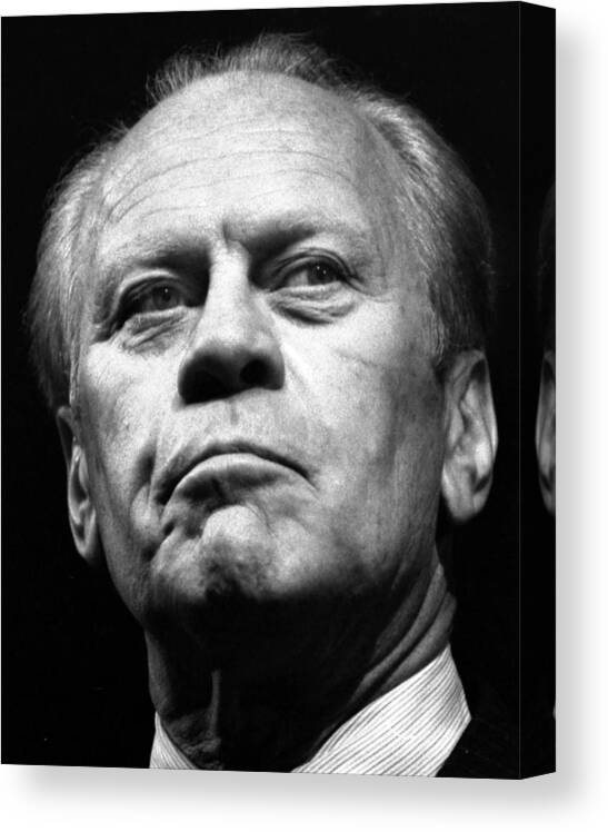 Portrait Canvas Print featuring the photograph Gerald Ford by Jim Painter