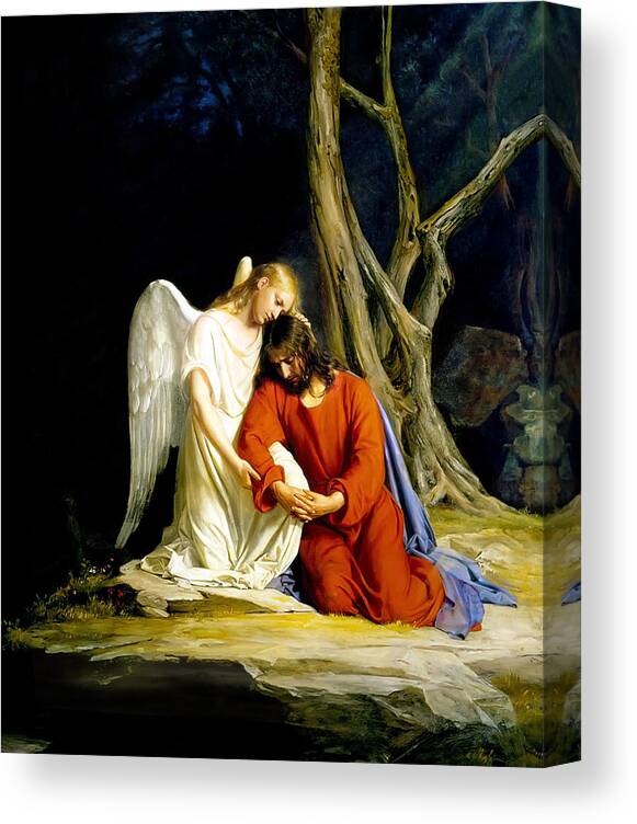 Carl Bloch Canvas Print featuring the painting Gethsemane by Carl Bloch