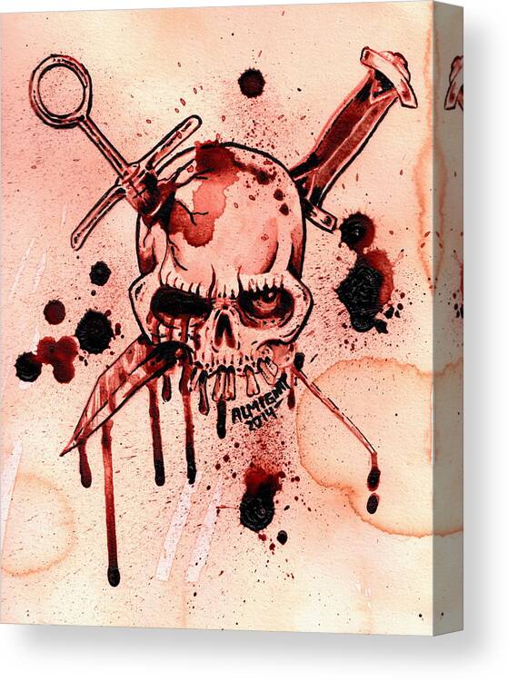  Canvas Print featuring the painting GG Allin / Murder Junkies Logo by Ryan Almighty