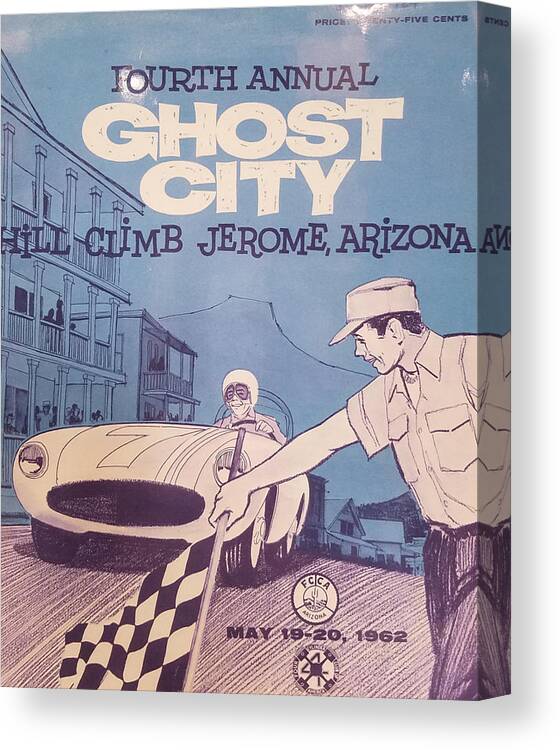 Ghost City Canvas Print featuring the digital art Ghost City Hill Climb by Darrell Foster