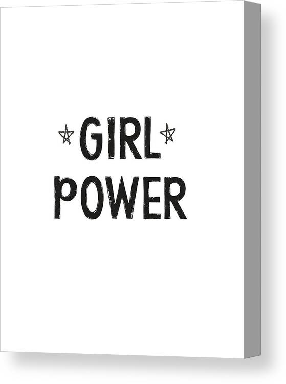 Girl Power Canvas Print featuring the digital art Girl Power- Design by Linda Woods by Linda Woods