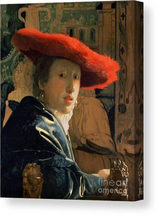 Girl with a Red Hat Wall Art Poster Print Johannes Vermeer 