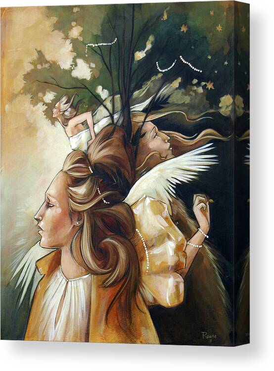 Women Canvas Print featuring the painting Gold Leaf Mysticism by Jacqueline Hudson