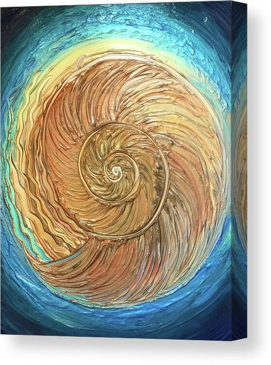 Nautilus Canvas Print featuring the painting Golden Nautilus by Michelle Pier