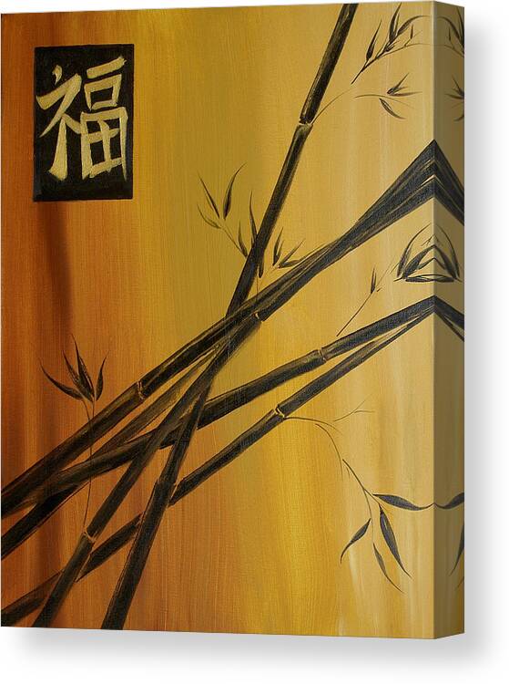 Asian Canvas Print featuring the painting Good Fortune Bamboo 1 by Dina Dargo