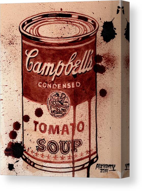 Andy Warhol Canvas Print featuring the painting Gorehol by Ryan Almighty