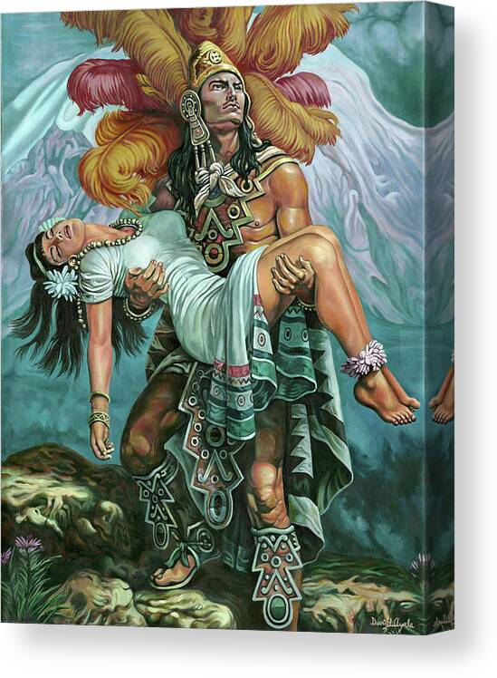 Indian Canvas Print featuring the painting Grandeza Azteca by Daniel Ayala