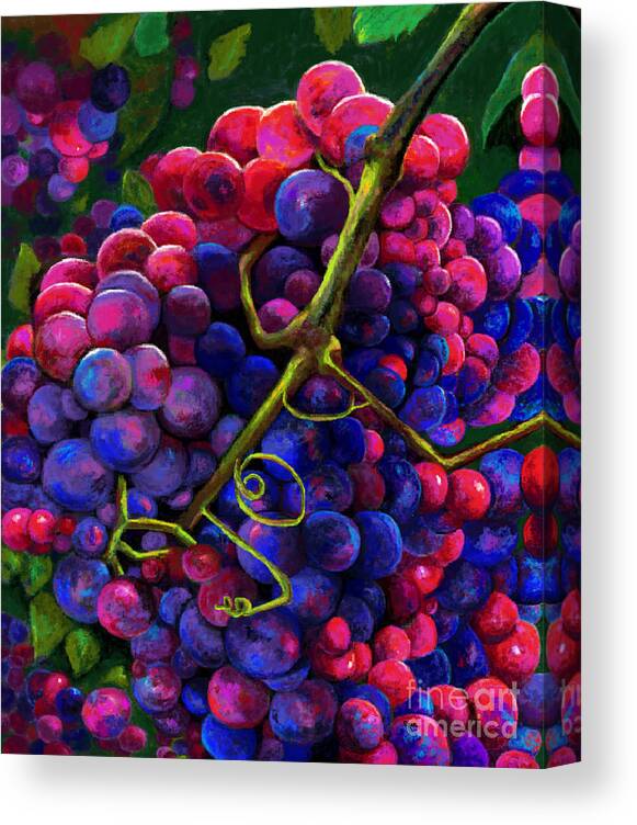 Grapes Canvas Print featuring the painting Grapevine Joy by Jackie Case