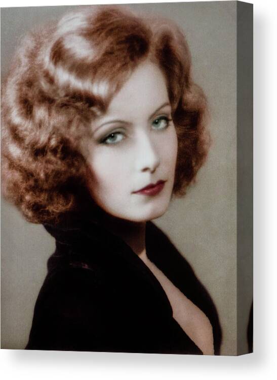 Media Room Canvas Print featuring the photograph Gretta Garbo by Thomas Whitehurst