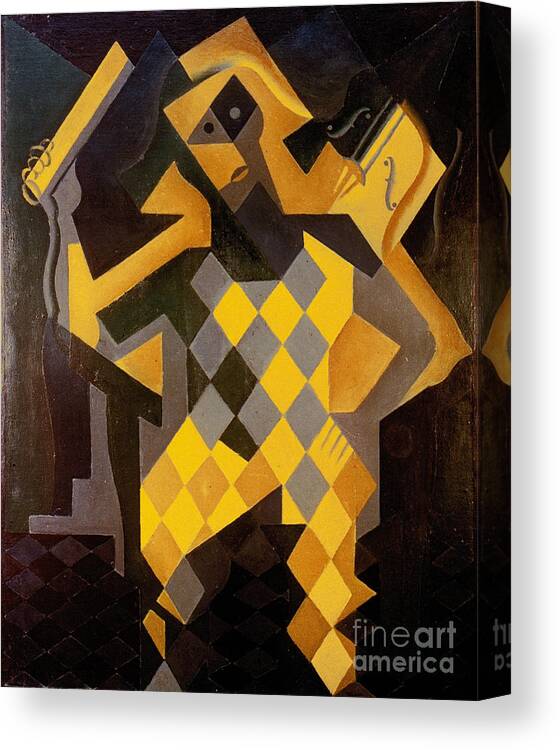 1919 Canvas Print featuring the photograph Gris: Harlequin by Granger