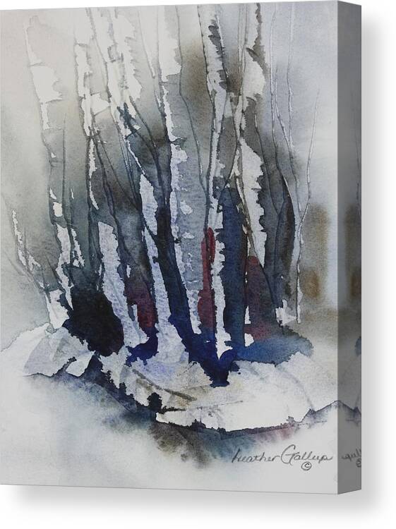 Watercolor Canvas Print featuring the painting Grove II by Heather Gallup