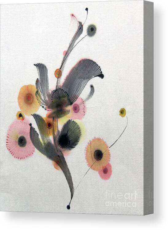 Abstract Painting Canvas Print featuring the painting Growing 14030093FY by Fumiyo Yoshikawa