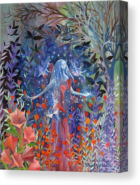 Forest Canvas Print featuring the painting Guidance by Manami Lingerfelt