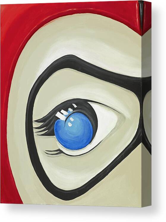 Harley Quinn Canvas Print featuring the painting Harley Quinn Eye by David Junod