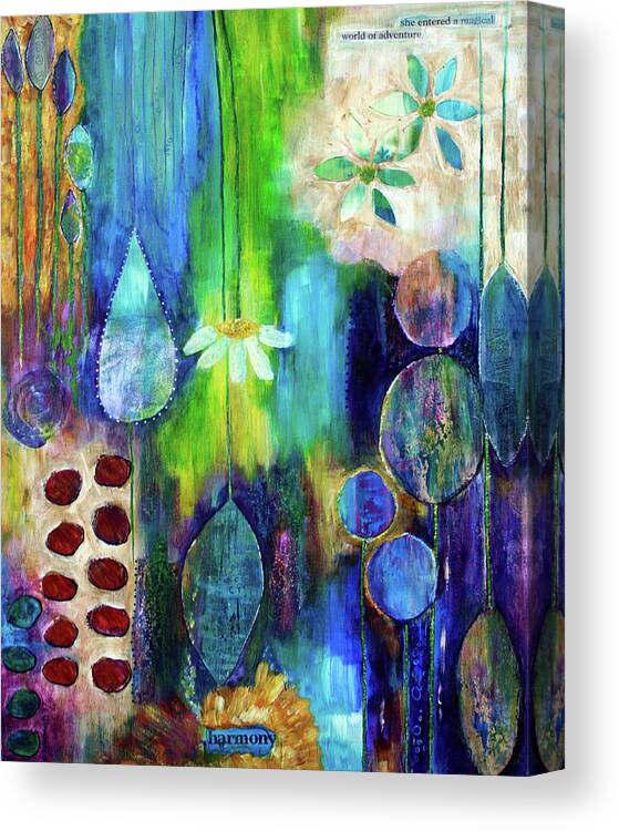 Abstract Canvas Print featuring the painting Harmony by Winona's Sunshyne