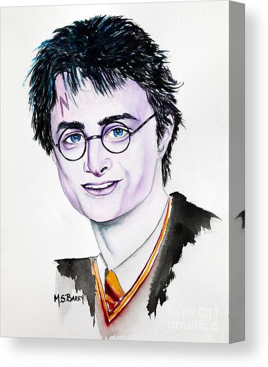 Harry Potter Canvas Print featuring the painting Harry Potter by Maria Barry