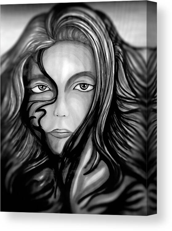 Haunted Canvas Print featuring the drawing Haunted by Franklin Kielar