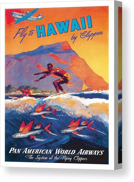 Hawaii Aloha Honolulu Pan Am Vintage Airline Travel Art Poster Print Giclée 