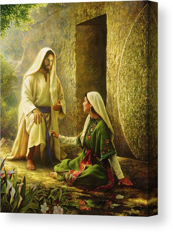 Jesus Canvas Print featuring the painting He is Risen by Greg Olsen