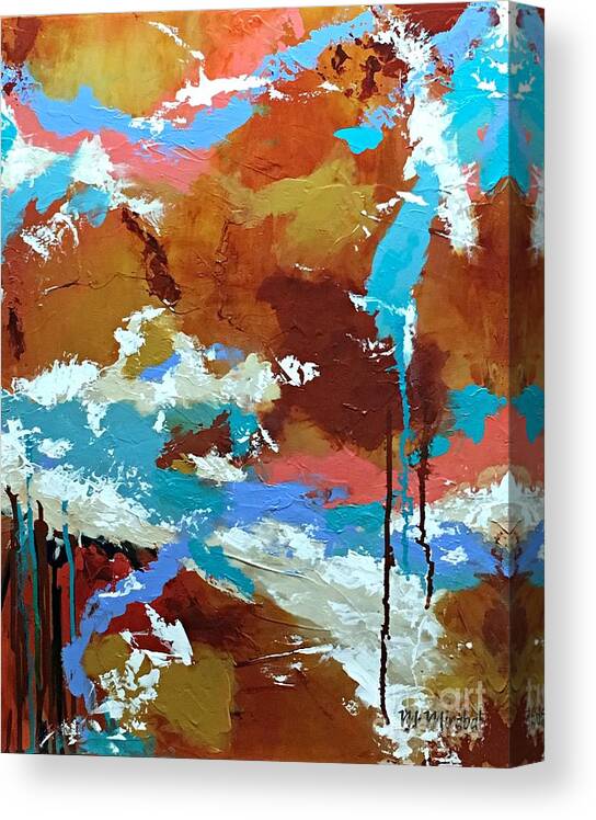 Abstract Canvas Print featuring the painting Head in the Clouds by Mary Mirabal