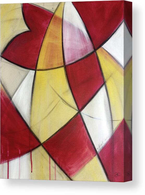 Art Canvas Print featuring the painting Heart Wins by Anna Elkins