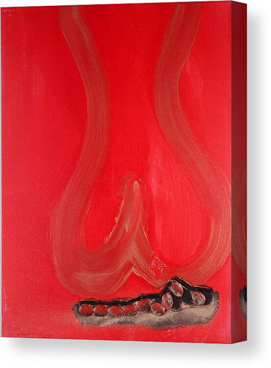 Abstract Canvas Print featuring the mixed media Hecate by Anjel B Hartwell