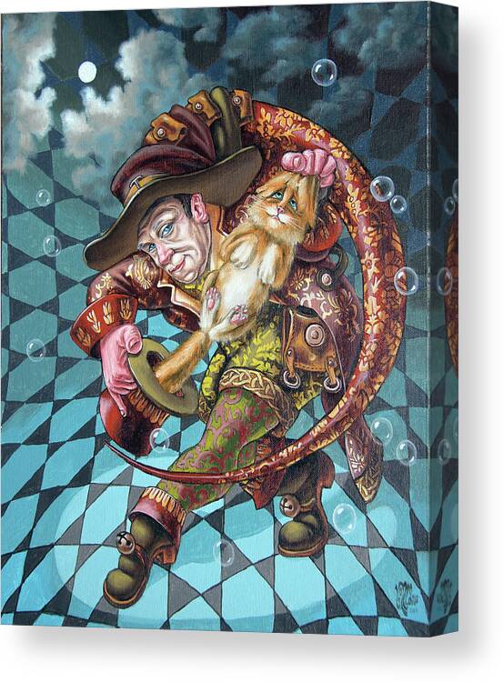 Circus Canvas Print featuring the painting Hocus-pocus by Victor Molev