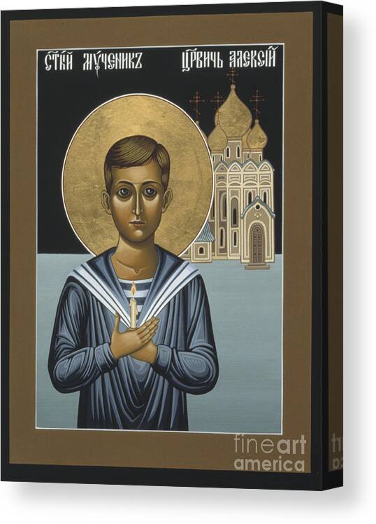 Holy New Martyr Tsarevich Alexei Canvas Print featuring the painting Holy New Martyr Tsarevich Alexei 010 by William Hart McNichols