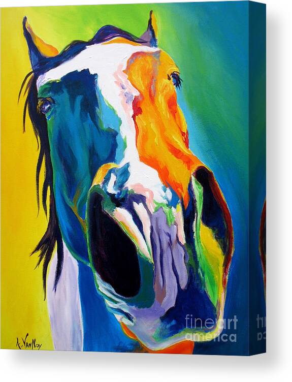 Horse Canvas Print featuring the painting Horse - Up Close and Personal by Dawg Painter