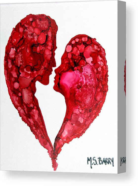 Love Canvas Print featuring the painting Human Heart by Maria Barry