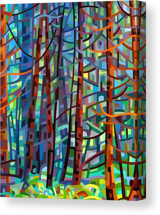 Abstract Canvas Print featuring the painting In a Pine Forest by Mandy Budan