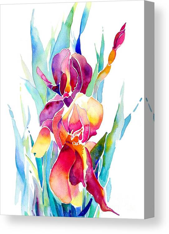 Iris Canvas Print featuring the painting Iris Designz by Jo Lynch