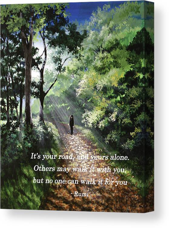 Sunrise Canvas Print featuring the painting It's Your Road by Mary Palmer