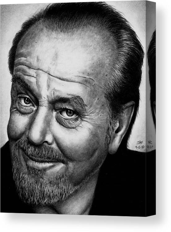 Jack Nicholson Canvas Print featuring the drawing Jack Nicholson by Rick Fortson