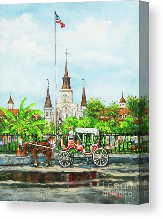 New Orleans Art Canvas Print featuring the painting Jackson Square Carriage by Dianne Parks