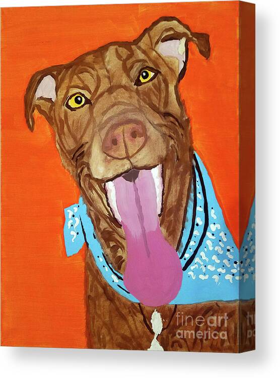 Dog Canvas Print featuring the painting Jackson Date With Paint Mar 19 by Ania M Milo