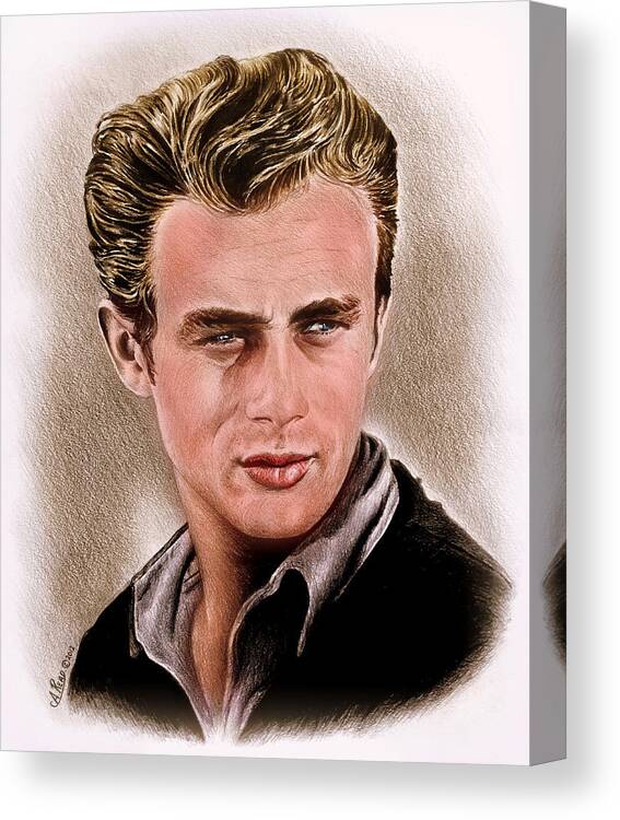 James Dean Canvas Print featuring the painting James Dean colour edit by Andrew Read