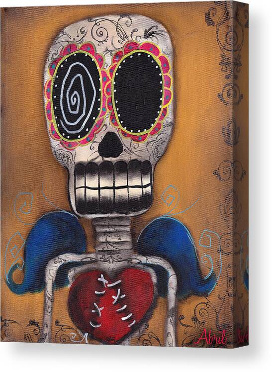 Day Of The Dead Canvas Print featuring the painting Javier by Abril Andrade