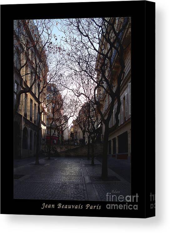 Place Jean Beauvais Canvas Print featuring the photograph Jean Beauvais Paris Evening Light by Felipe Adan Lerma