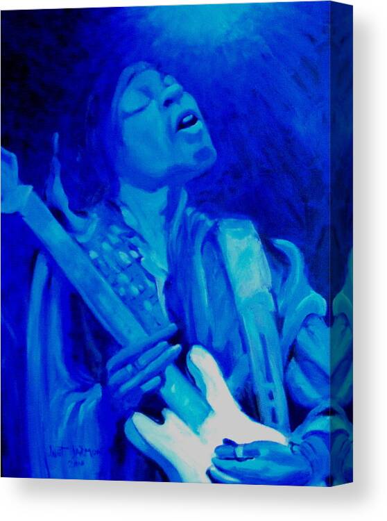 Jimi Canvas Print featuring the painting Jimi Hendrix by Jeanette Jarmon