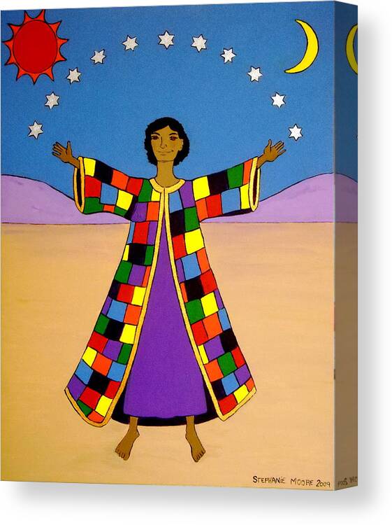 Joseph Canvas Print featuring the painting Joseph and his Coat of Many Colours by Stephanie Moore