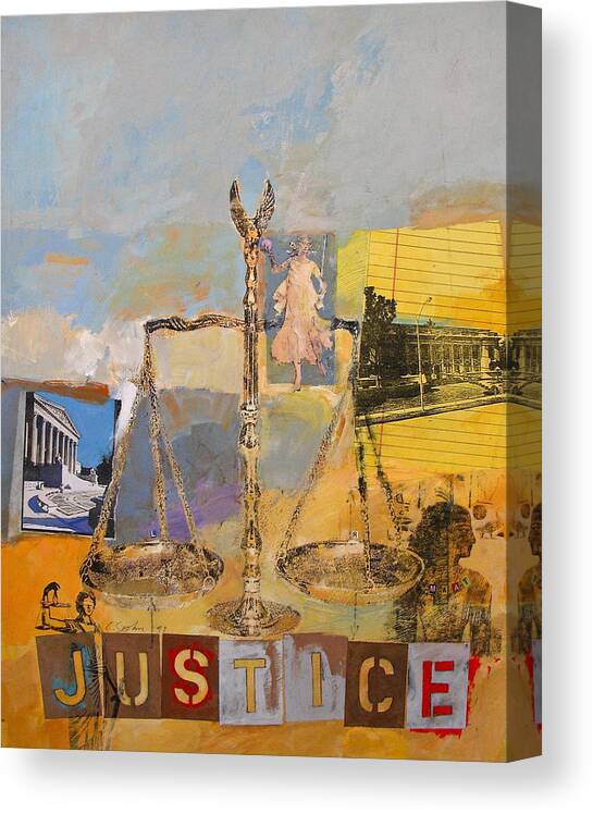 Abstract Painting Canvas Print featuring the painting Justice by Cliff Spohn