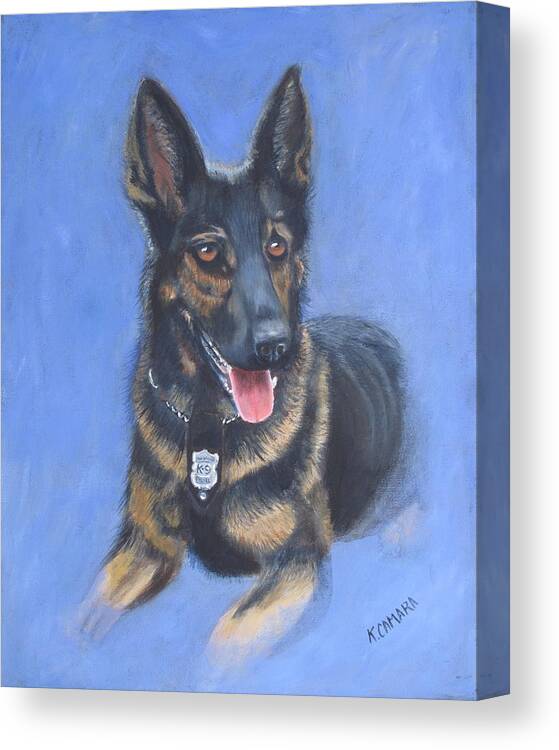 Pets Canvas Print featuring the painting K-9 Moses by Kathie Camara