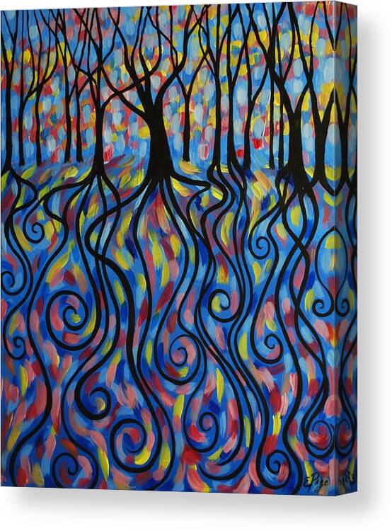 Kaleidoscope Canvas Print featuring the painting Kaleidoscope Forest by Emily Page